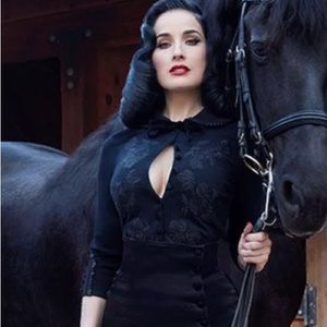 Dita Von Teese Wheels and Dollbaby cardigan in Mademoiselle Onyx Limited Edition